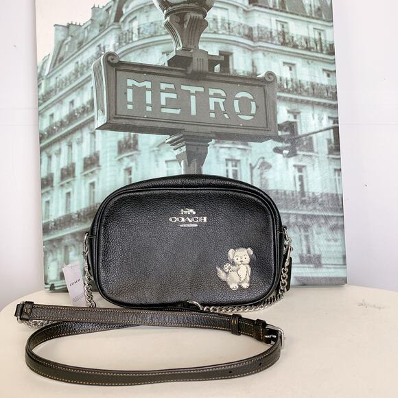 Coach CC791 Jamie Camera Bag With Happy Dog In Silver/Black Multi - Picture 2 of 6